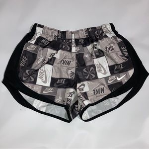 Nike Tempo Womens 3" Lined Dri FIT Running Shorts Black Slate Gray size Medium